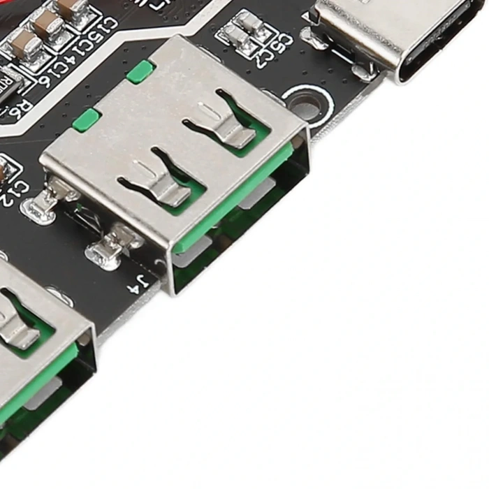Çift USB 5V 22.5W Ledli Micro Type-C Powerbank Hızlı Şarj Modülü