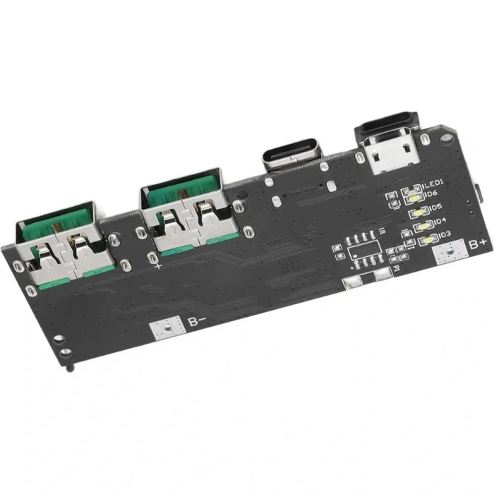 Çift USB 5V 22.5W Ledli Micro Type-C Powerbank Hızlı Şarj Modülü
