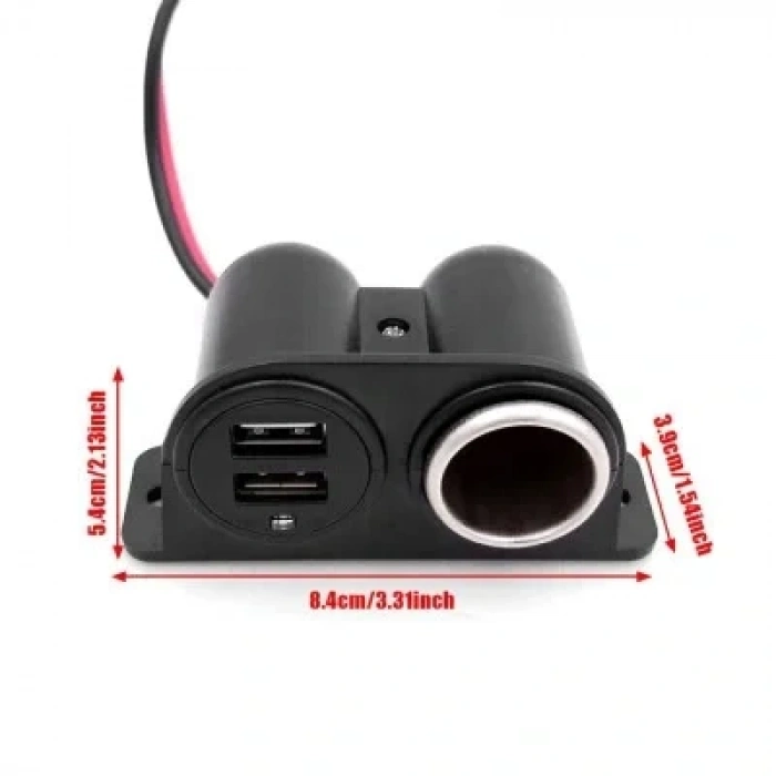 Çift USB Dişi Araç Çakmak Soketi
