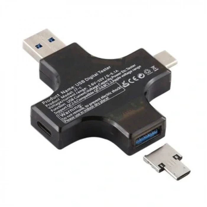Çok İşlevli Type-C+USB Dijital Test Cihazı