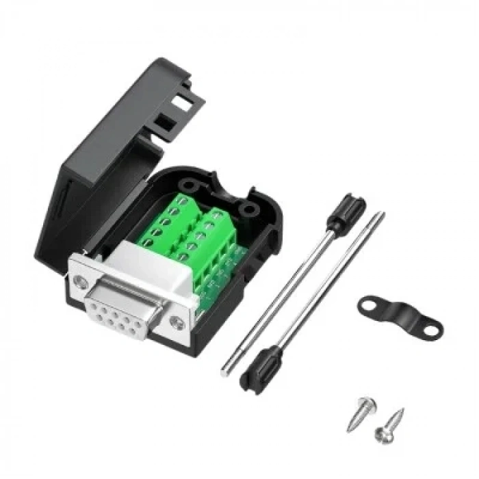 D-Sub DB9 9-Pin Dişi Terminal Block Adaptörü