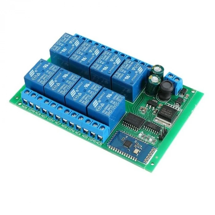 DC 12V 8 Kanal Bluetooth Röle Modülü - BT21A08