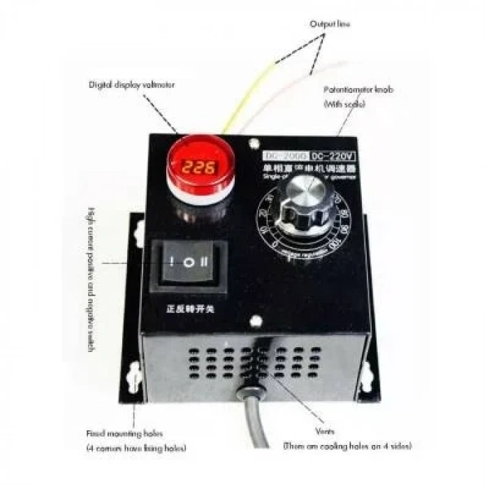 DC 220V Motor Sürücü Hız ve Yön Kontrollü 2000W