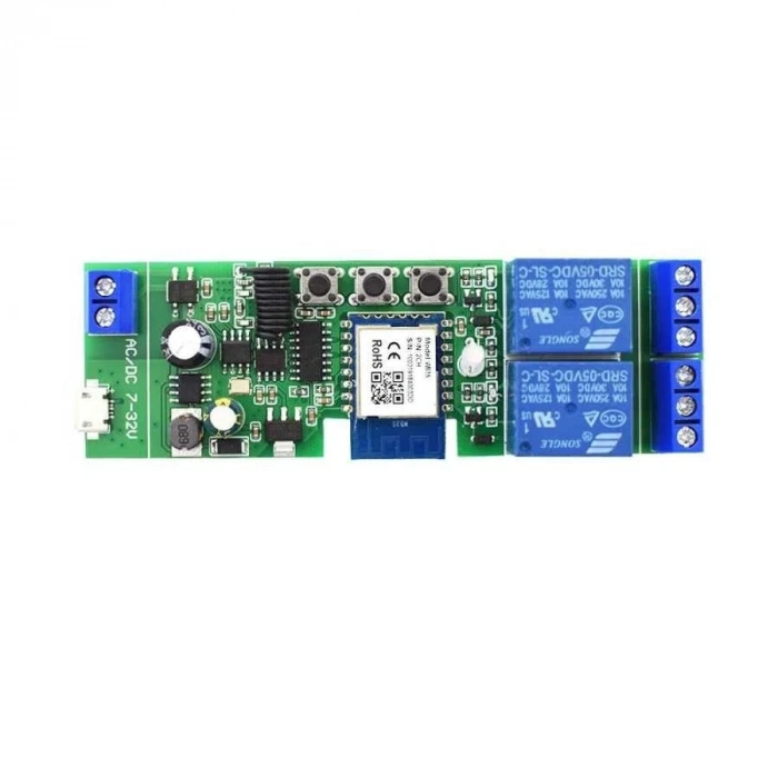 DC 7-32V WiFi 2 Kanal Röle Modülü - APP Kontrollü