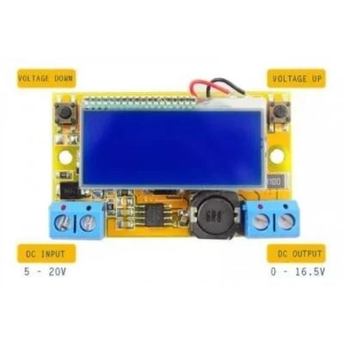 DC-DC LCD Ekranlı 3A Ayarlanabilir Voltaj Regülatörü