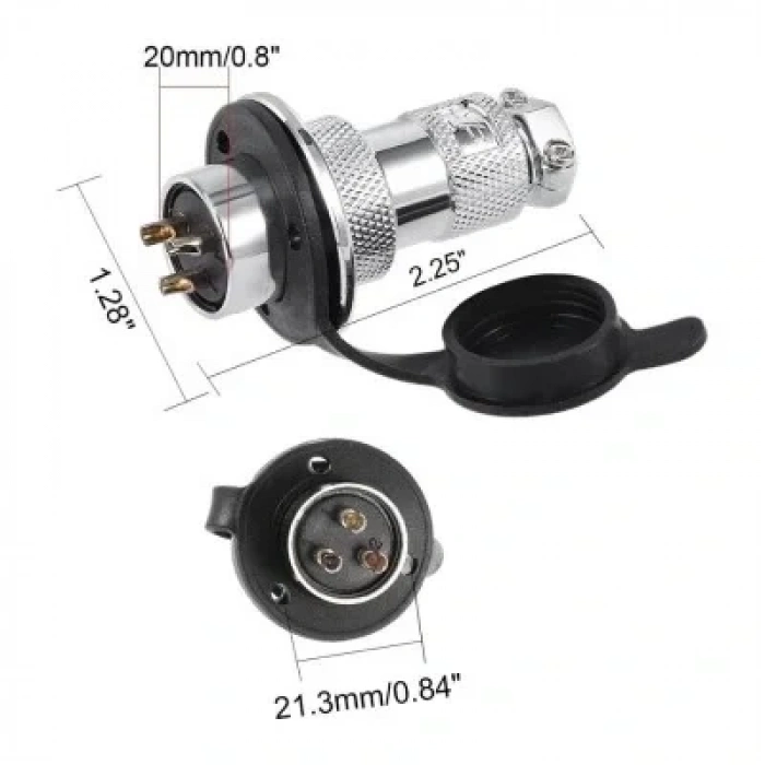 DF20 8 Pin 20mm Su Geçirmez Konnektör Takımı