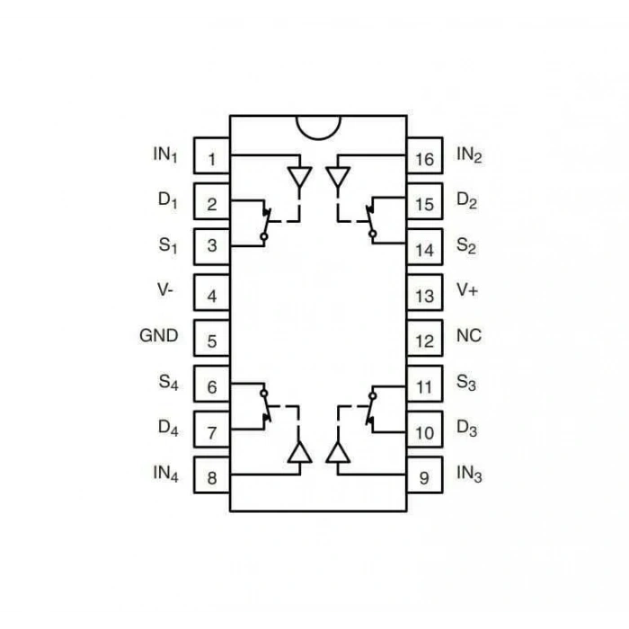 DG201BDJ-E3 DIP-16 Analog Anahtarlama Entegresi