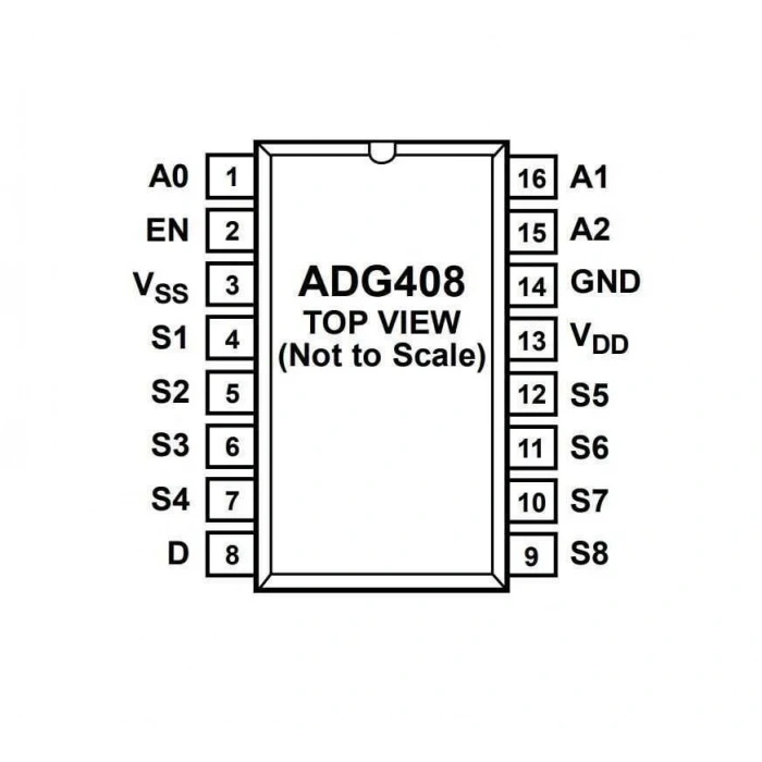 DG408 SOIC-16 Smd CMOS Analog Çoklayıcı Multiplexer - Demultiplexer Entegre