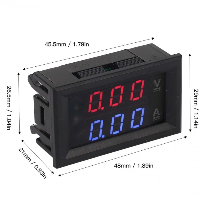 Dijital Voltmetre Ampermetre Volt Akım Ölçer DC 0-100V 10A