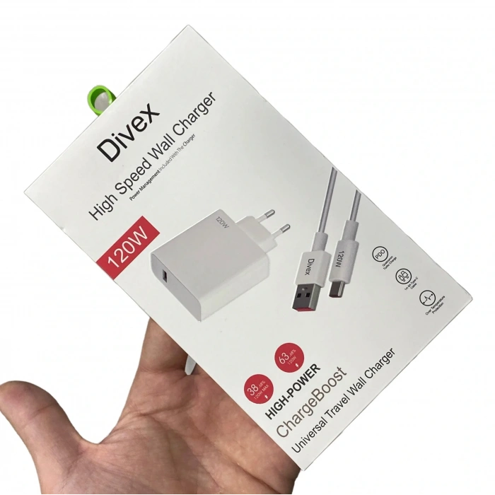 Divex 120W 3A USB Type-C Yüksek Hızlı Şarj Aleti DS-302
