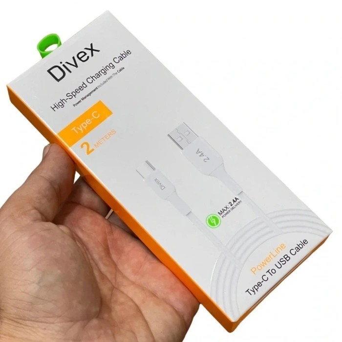 Divex 2.4A Type-C Hızlı Şarj Data Kablosu 2 Metre DC-122