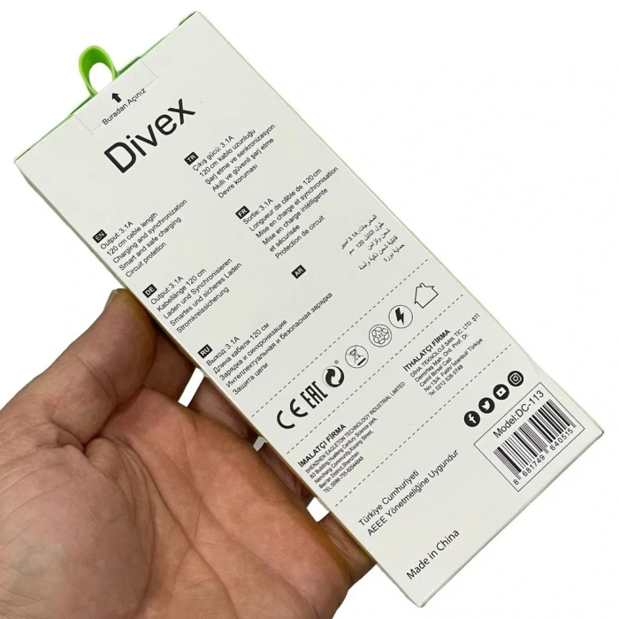 Divex 3.1A 3ü Bir Arada Hızlı Şarj Data Kablosu DC-113