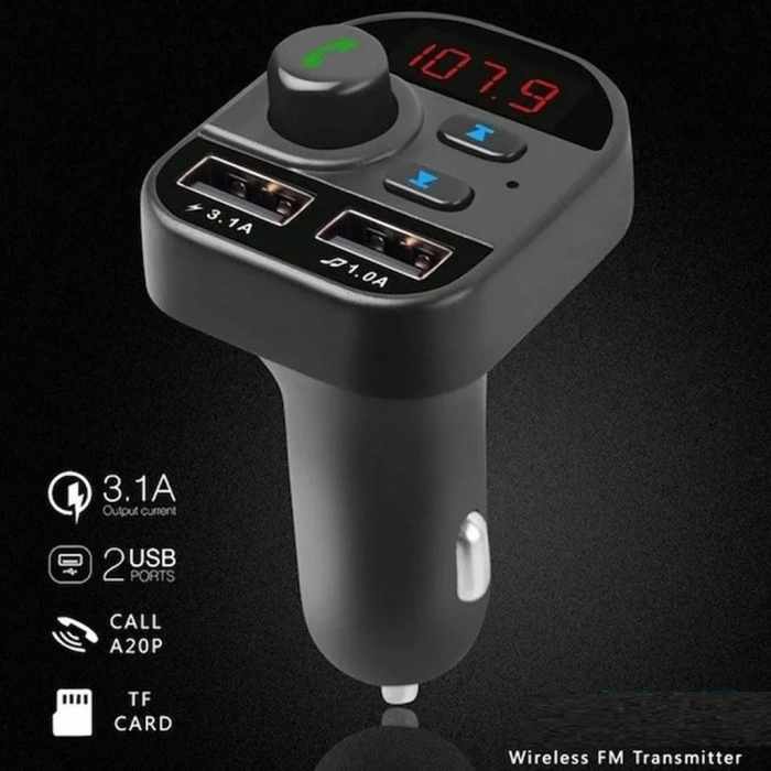 Divex Araç Fm Transmitter Bluetooth 2xUSB Mp3 Çakmaklık Girişli DT-602