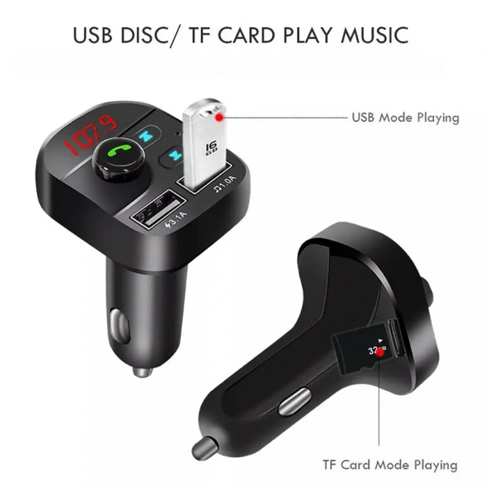 Divex Araç Fm Transmitter Bluetooth 2xUSB Mp3 Çakmaklık Girişli DT-602
