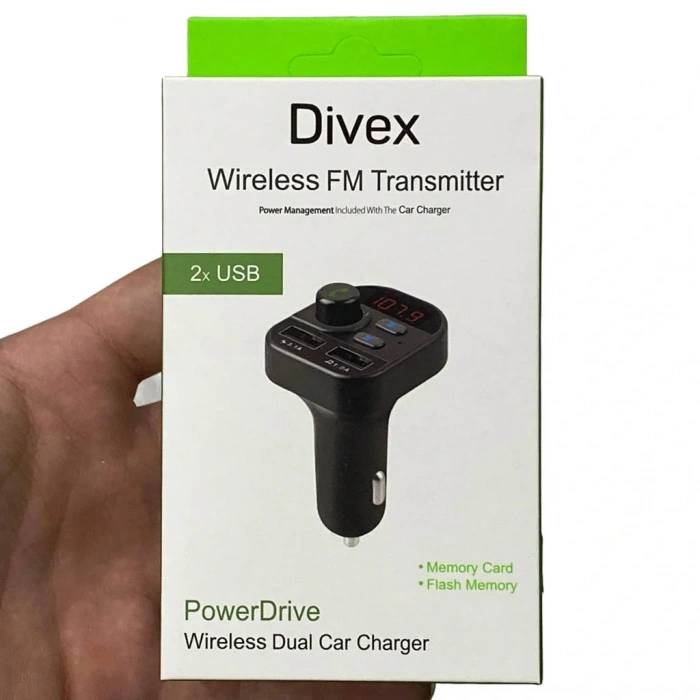 Divex Araç Fm Transmitter Bluetooth 2xUSB Mp3 Çakmaklık Girişli DT-602