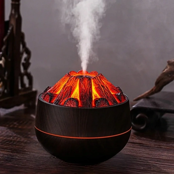 Divex Kömür Ateşi Görünümlü Hava Nemlendirici Charcoal Fire Humidifier Siyah H-55