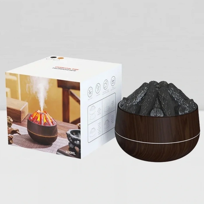 Divex Kömür Ateşi Görünümlü Hava Nemlendirici Charcoal Fire Humidifier Siyah H-55