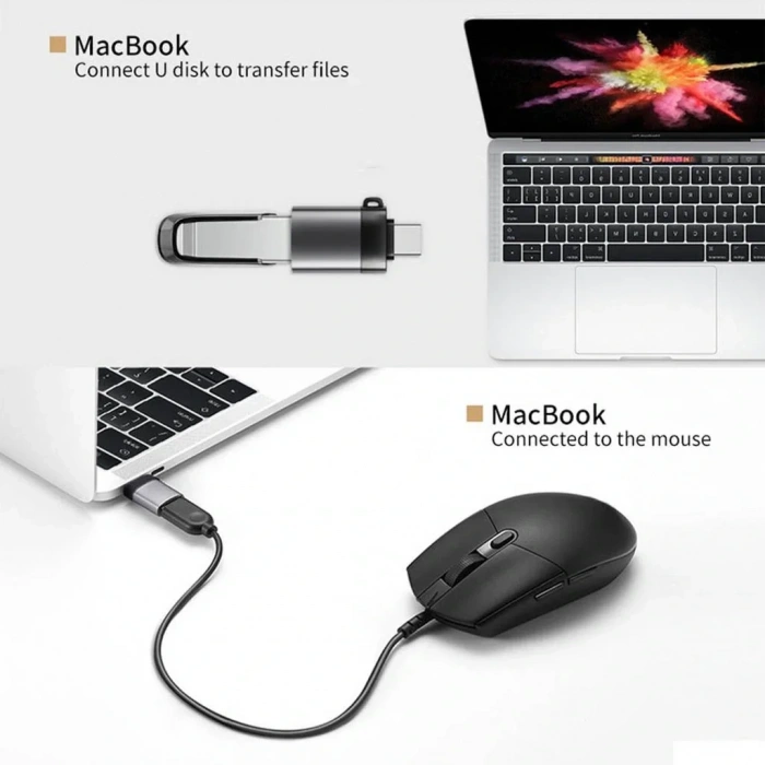 Divex Lightning to USB Dönüştürücü OTG Çevirici Adaptör Gri DO-173