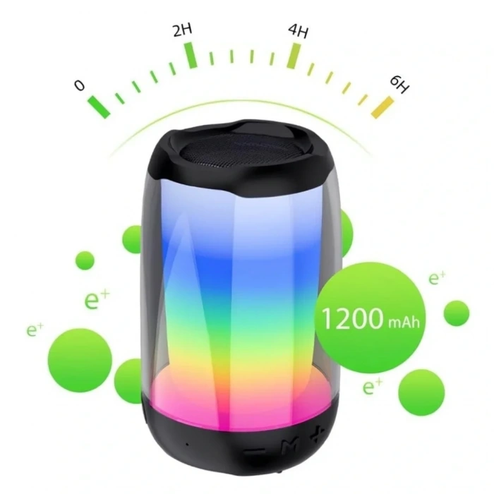 Divex Pluse 4 Mini Taşınabilir RGB Ledli Siyah Bluetooth Hoparlör DM-90