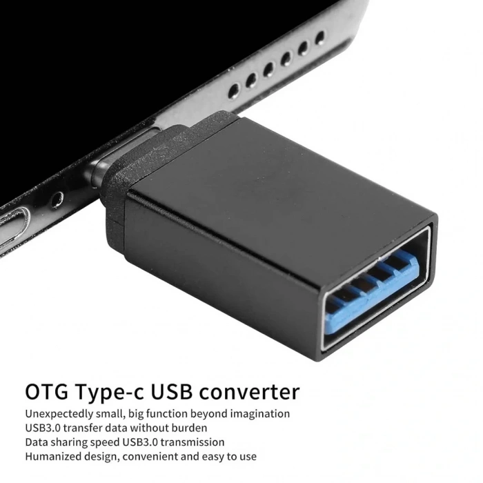 Divex Type-C Erkek USB3.0 Dişi Adaptör Çevirici Siyah DO-182