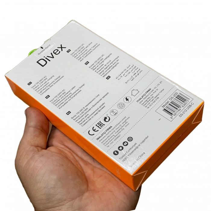 Divex Type-C USB Kablo - Adaptör 3.0A Ev Tipi Şarj Aleti DS-212