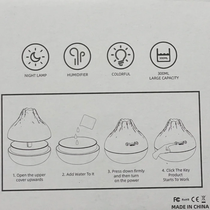 Divex Volkan Görünümlü Hava Nemlendirici Volcano Humidifier H-54