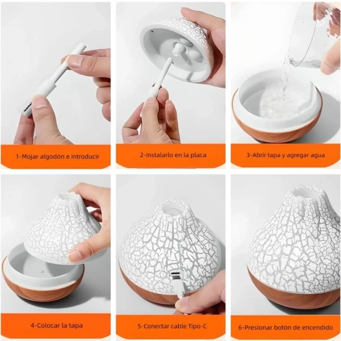 Divex Volkan Görünümlü Hava Nemlendirici Volcano Humidifier H-54