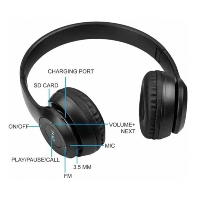 Divex Kulak Üstü Kablosuz Bluetooth Kulaklık Siyah DK-714