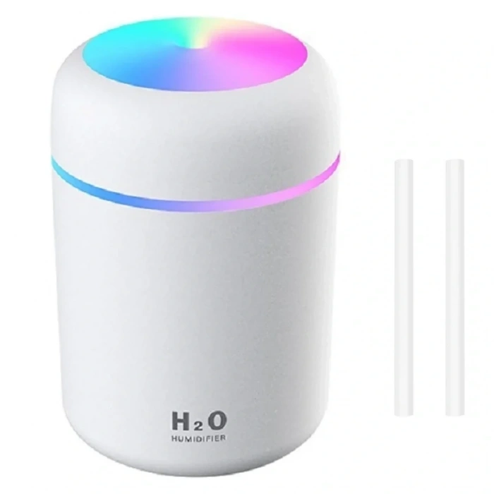 Divex Renkli Led Işıklı Hava Nemlendirici USB Colorful Humidifier Beyaz H-17