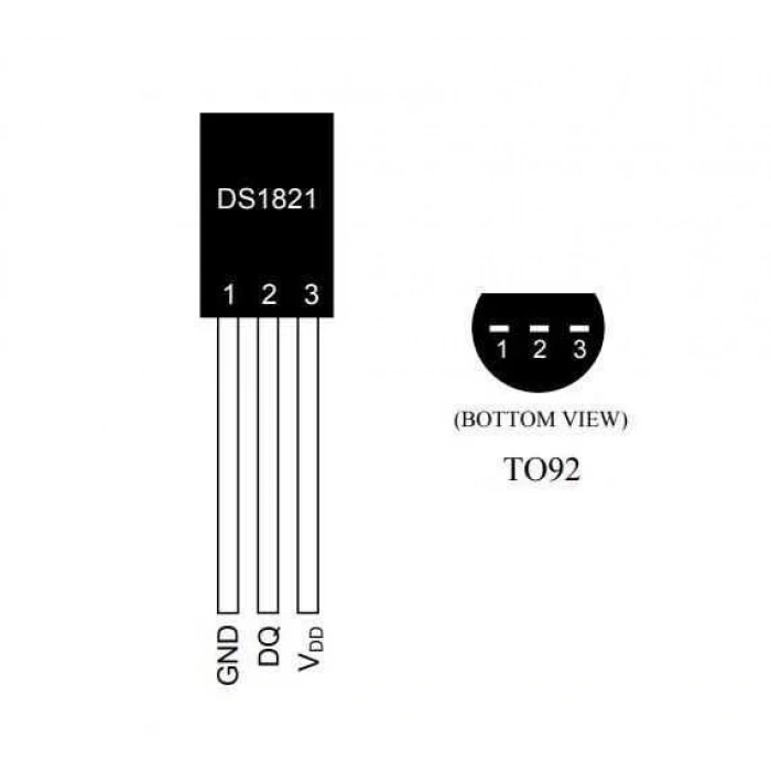 DS1821 TO-92 Sıcaklık Sensörü Entegresi