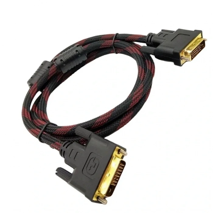 DVI-D Kablo Erkek Erkek (24+1) Örgü Korumalı Kablo 1.4m