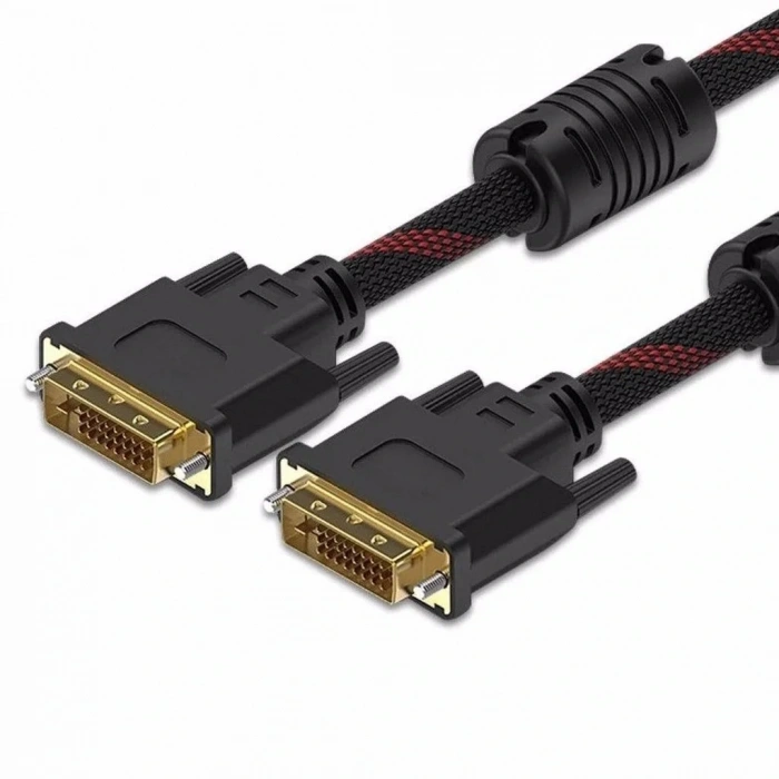 DVI-D Kablo Erkek Erkek (24+1) Örgü Korumalı Kablo 1.4m