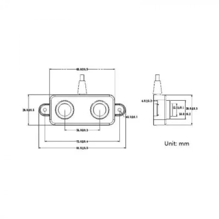 DYP-A02YY DC 5V Ultrasonik Su Geçirmez Mesafe Sensörü - UART Auto