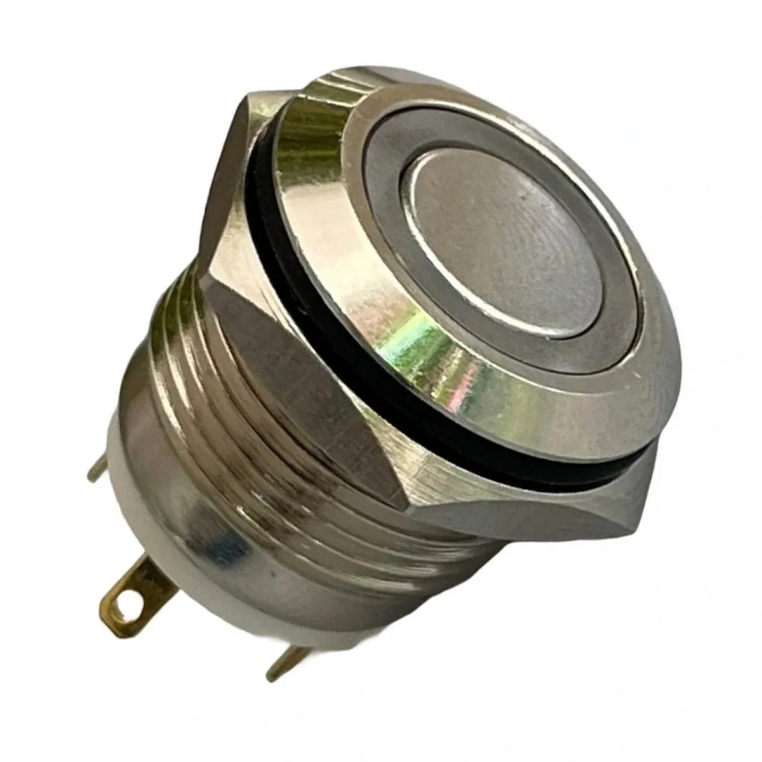 E34 16mm Metal Buton Yaylı 12-24V Kırmızı Led Işıklı 1NO