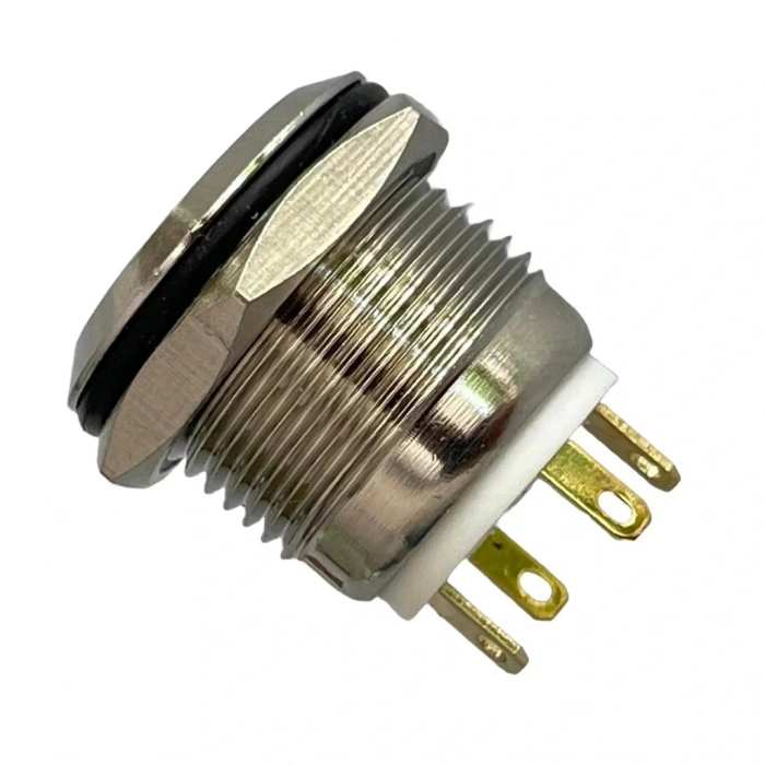 E34 16mm Metal Buton Yaylı 12-24V Kırmızı Led Işıklı 1NO