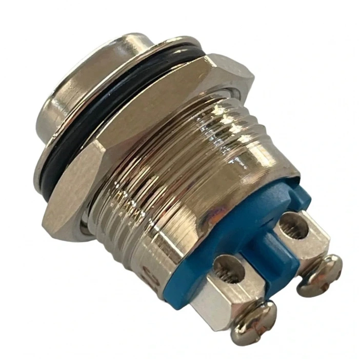 E40 16mm Metal Işıksız Yaylı Buton Çıkık Kafa 1 NO IP67
