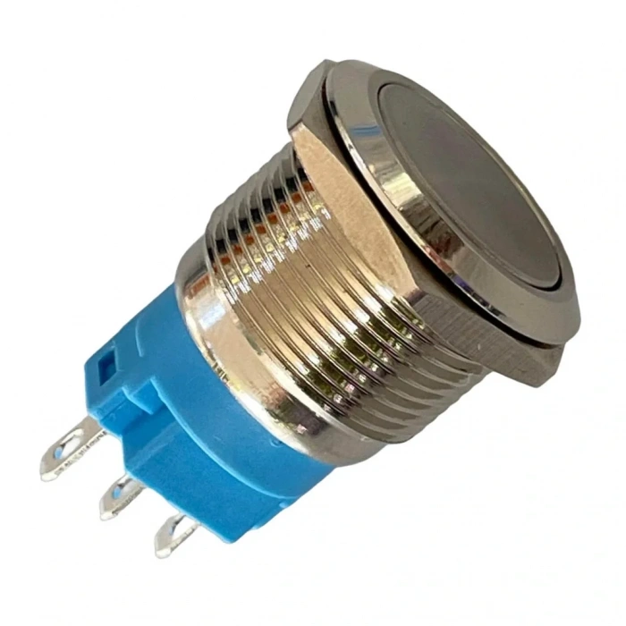 E65 19mm Metal Kalıcılı Buton Düz Kafa Ledsiz 1NO/1NC