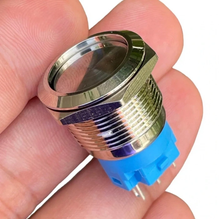 E65 19mm Metal Kalıcılı Buton Düz Kafa Ledsiz 1NO/1NC