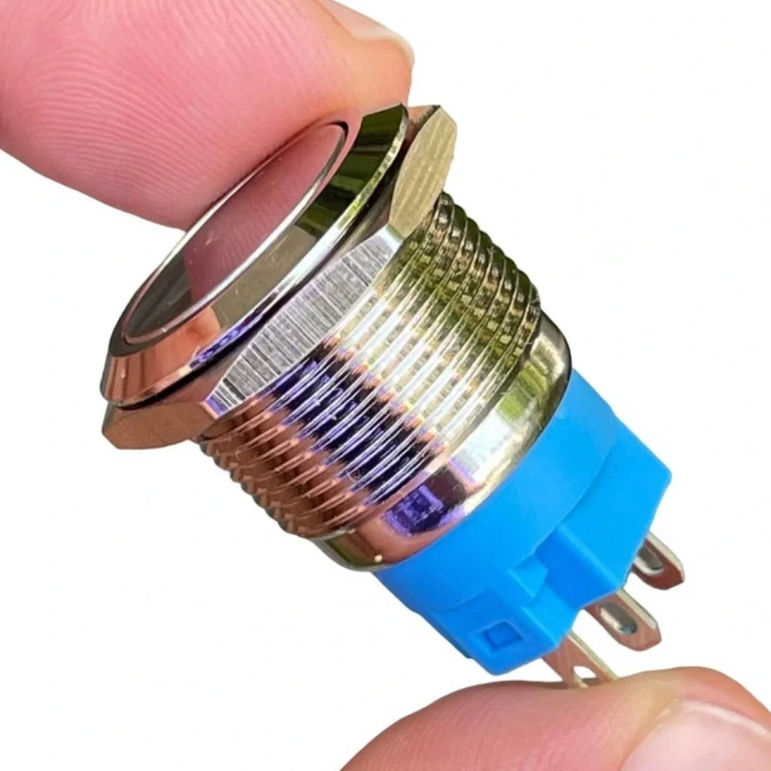 E65 19mm Metal Kalıcılı Buton Düz Kafa Ledsiz 1NO/1NC