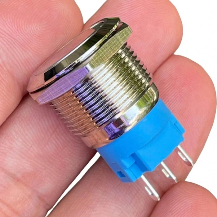 E65 19mm Metal Kalıcılı Buton Düz Kafa Ledsiz 1NO/1NC