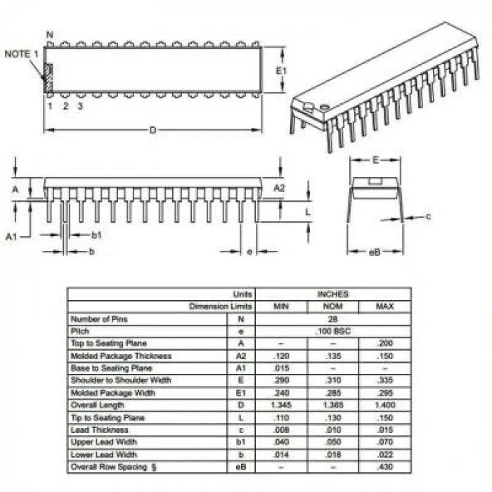 ENC28J60 DIP-28 I/SP Ethernet Denetleyici Entegresi