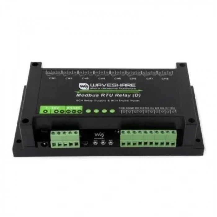 Endüstriyel 8 Kanallı Modbus RTU Ethernet Röle Modülü (D) - Dijital Giriş ve RS485 Arayüzü