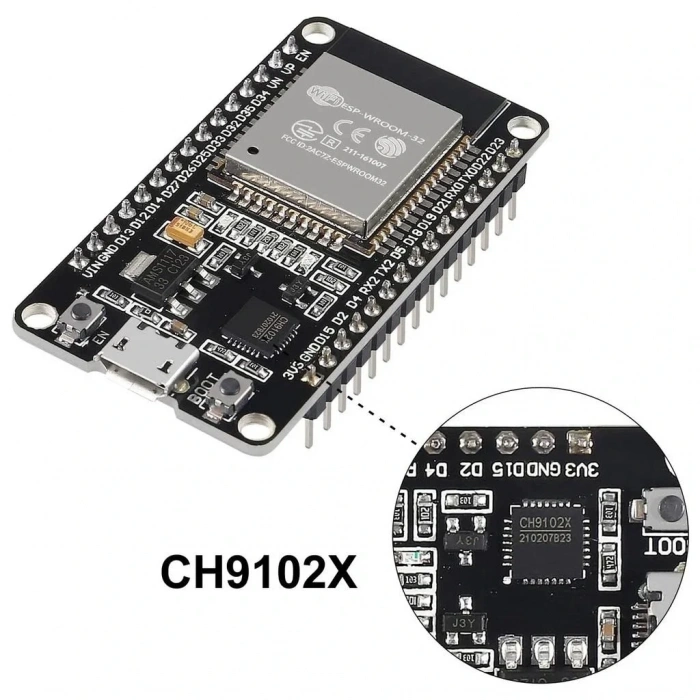 ESP32-WROOM-32 Wifi Bluetooth Geliştirme Kartı CH9102X