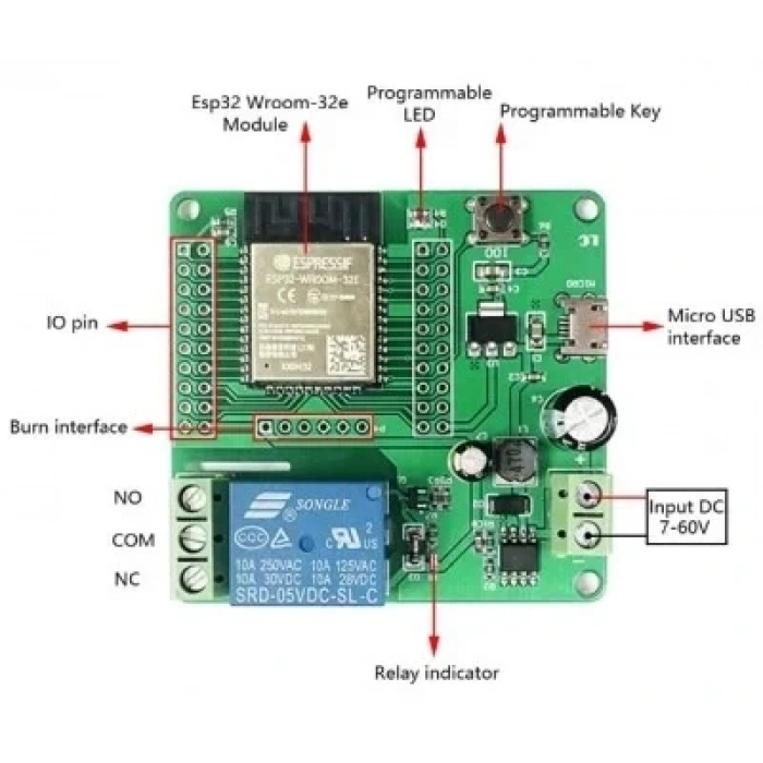 ESP32-WROOM-32E Röle Modülü