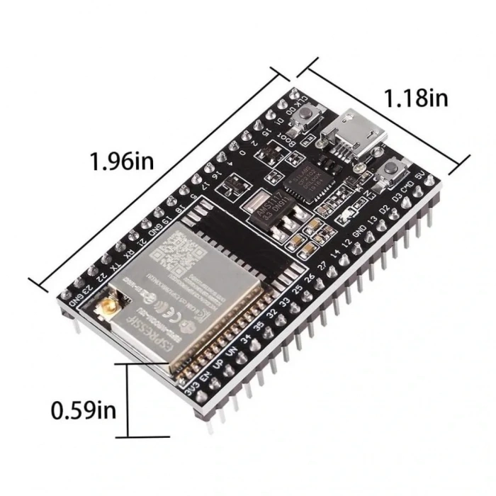 ESP32-WROOM-32U Wifi Bluetooth Geliştirme Kartı 38 Pin