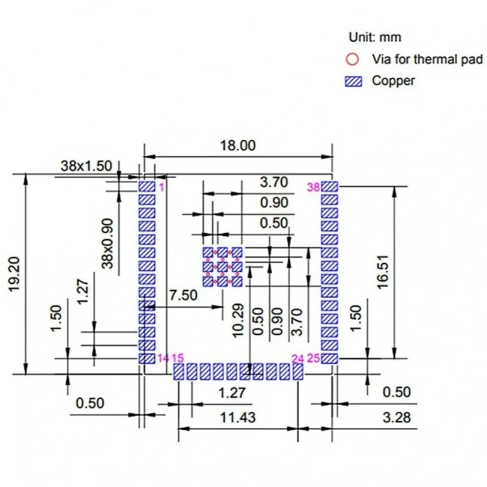 ESP32 WROOM 32U Wifi Bluetooth Modülü