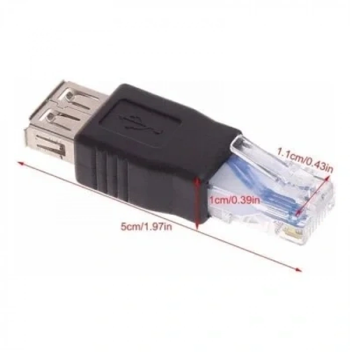 Ethernet RJ45 Erkek - USB Dişi Dönüştürücü Adaptör