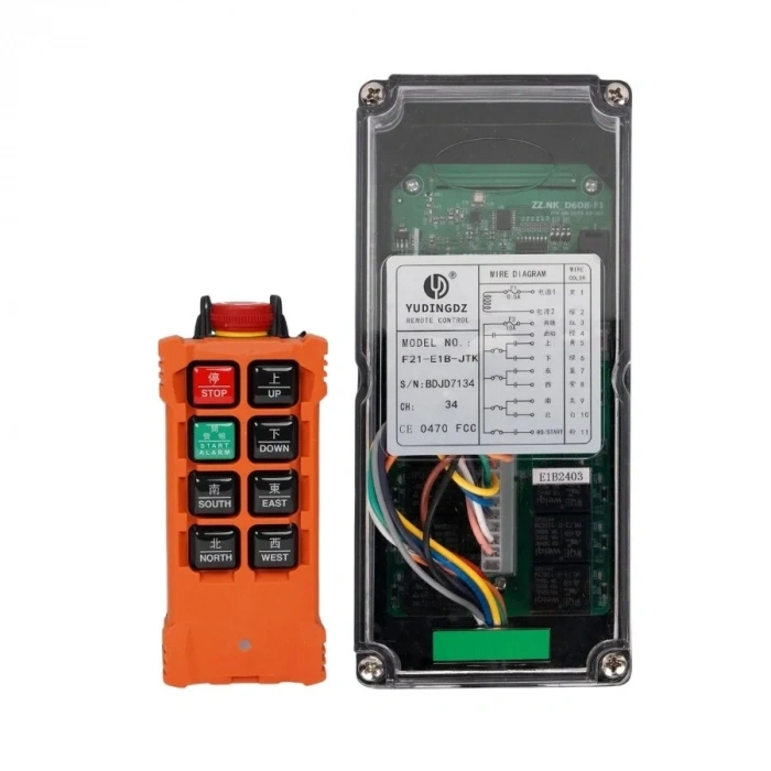 F21-E1B-JTK AC/DC 24V-440V Endüstriyel Vinç Kablosuz Uzaktan Kumanda Seti + Acil Stop