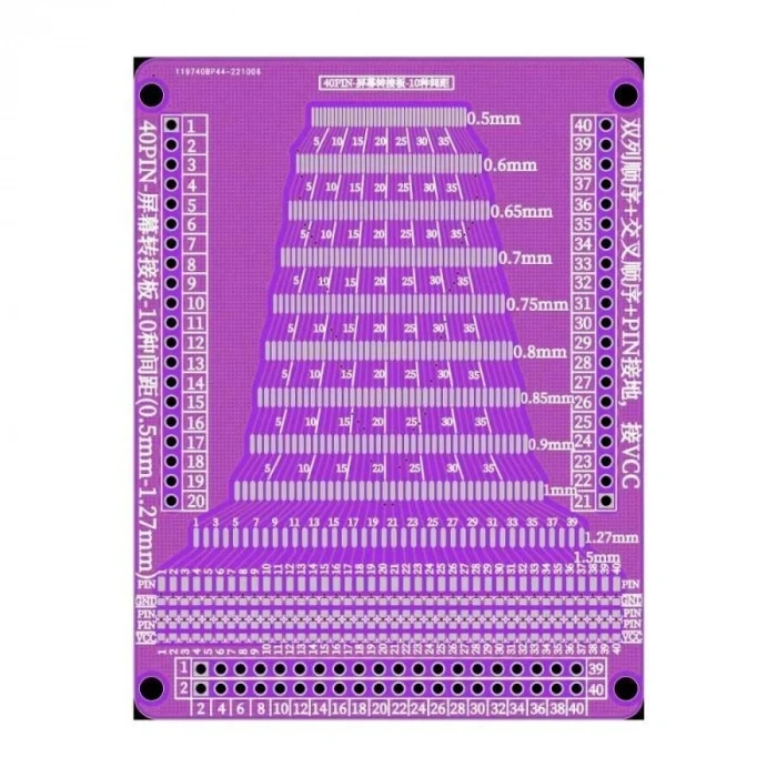 FFC/FPC 40 Pin 0.5-1mm Dönüştürücü PCB Kartı
