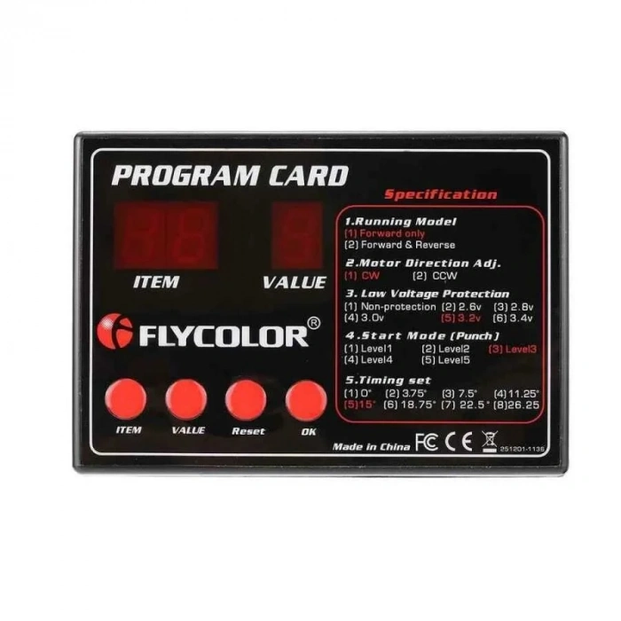Flycolor Programlama Kartı - ESC Hız Kontrol Sürücüsü Uyumlu
